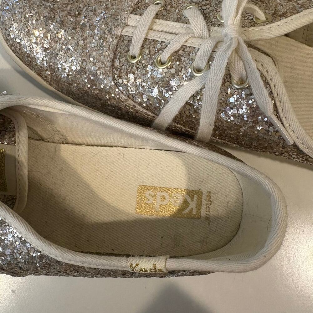 Keds Sparkly Gold Shoes Glitter Shimmer Formal Event Fun Summer Women's Size 10 - Picture 4 of 8
